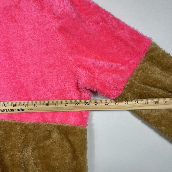Lilly Pulitzer Keala Sherpa Popover Fleece XLarge XL Neon Pink Tan - Picture 5 of 8